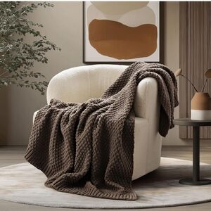 EVERGRACEHOME Chunky Chenille Knit Throw Blanket Couch Soft Luxurious Moss 60x80